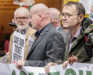 RMT March & Rally Against Ticket Office Closures in London, UK.