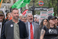 RMT March & Rally Against Ticket Office Closures in London, UK.