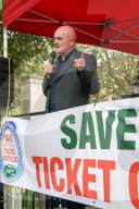 RMT March & Rally Against Ticket Office Closures in London, UK.