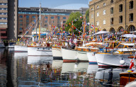 Classic Boat Festival at St Katharine Docks, London, UK