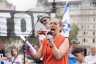 Defend Israeli Democracy UK rally in Trafalgar Square, London, UK.