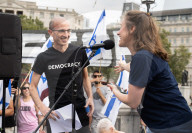 Defend Israeli Democracy UK rally in Trafalgar Square, London, UK.