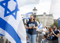 Defend Israeli Democracy UK rally in Trafalgar Square, London, UK.