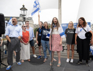 Defend Israeli Democracy UK rally in Trafalgar Square, London, UK.