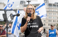 Defend Israeli Democracy UK rally in Trafalgar Square, London, UK.