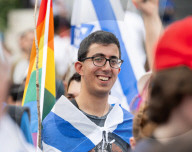 Defend Israeli Democracy UK rally in Trafalgar Square, London, UK.