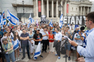 Defend Israeli Democracy UK rally in Trafalgar Square, London, UK.