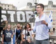 Defend Israeli Democracy UK rally in Trafalgar Square, London, UK.