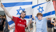Defend Israeli Democracy UK rally in Trafalgar Square, London, UK.
