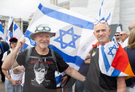 Defend Israeli Democracy UK rally in Trafalgar Square, London, UK.