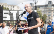 Defend Israeli Democracy UK rally in Trafalgar Square, London, UK.