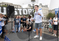 Defend Israeli Democracy UK rally in Trafalgar Square, London, UK.