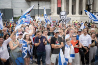 Defend Israeli Democracy UK rally in Trafalgar Square, London, UK.