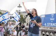 Defend Israeli Democracy UK rally in Trafalgar Square, London, UK.