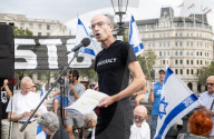 Defend Israeli Democracy UK rally in Trafalgar Square, London, UK.