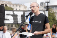 Defend Israeli Democracy UK rally in Trafalgar Square, London, UK.