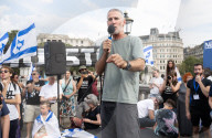Defend Israeli Democracy UK rally in Trafalgar Square, London, UK.