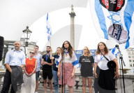Defend Israeli Democracy UK rally in Trafalgar Square, London, UK.