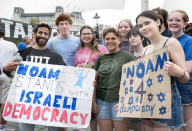 Defend Israeli Democracy UK rally in Trafalgar Square, London, UK.