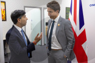 Prime Minister Rishi Sunak holds a brief meeting with the Canadian PM