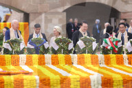 Prime Minister Rishi Sunak places a wreath at Raj Ghat