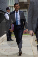 Prime Minister Rishi Sunak leaves Downing Street for PMQs