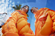 Puffer jacket for keeping cool in Summer -powered by a cold beer.                     
