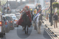 Annual fancy dress charity horse ride on Wimbledon common south west London, UK.