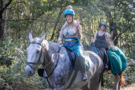 Annual fancy dress charity horse ride on Wimbledon common south west London, UK.