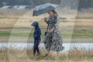 Wind and rain on Wimbledon Common south-west London