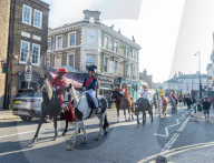 Annual fancy dress charity horse ride on Wimbledon common south west London, UK.