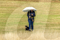 Wind and rain on Wimbledon Common south-west London