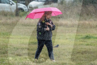 Wind and rain on Wimbledon Common south-west London