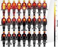 Bodies mapped for the intensity of different types of love.                    