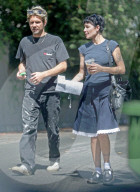 Halsey and ex-boyfriend Alev Aydin are pictured together for the first time since their split as they spend the day caring for their young child.