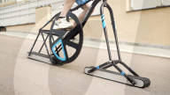 Engineer builds wheel-less bicycle