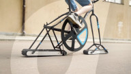 Engineer builds wheel-less bicycle