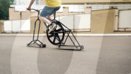 Engineer builds wheel-less bicycle