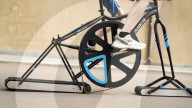 Engineer builds wheel-less bicycle