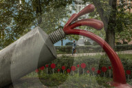 'Colours give comfort in these difficult times': Ukraine's Lego-inspired city - in pictures