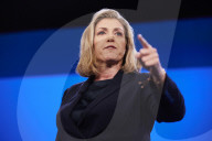 Leader of the House of Commons Penny Mourdant speech on the final day of Conservative party conference in Manchester, UK.