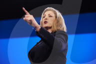 Leader of the House of Commons Penny Mourdant speech on the final day of Conservative party conference in Manchester, UK.