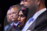 Cabinet ministers applauding as Prime minister Rishi Sunak makes his keynote speech