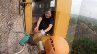 Incovenient convenience store 120 metres up a sheer cliff face