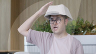 Hat that looks like a keyboard letter button can be used to type