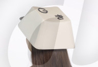 Hat that looks like a keyboard letter button can be used to type