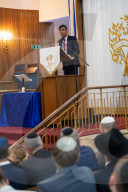 The Prime Minister Rishi Sunak visits the Finchley United Synagogue