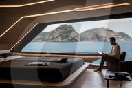 Eco-friendly superyacht powered by hydrogen obtained from seawater.                                   