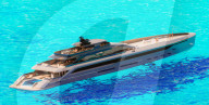 Eco-friendly superyacht powered by hydrogen obtained from seawater.                                   