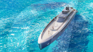 Eco-friendly superyacht powered by hydrogen obtained from seawater.                                   